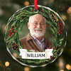 Custom Photo Circle Glass Ornament - Personalized Christmas Memorial Sympathy Gifts For Loss Of Mom, Dad - Heaven Shines Tonight