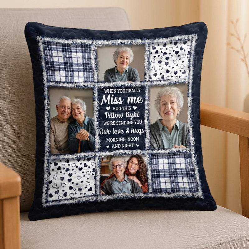 Custom Photo Pillow - Personalized Memorial Sympathy Gifts For Loss Of Mom, Dad - Heaven Says Hello