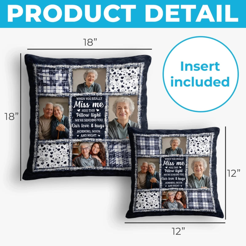 Custom Photo Pillow - Personalized Memorial Sympathy Gifts For Loss Of Mom, Dad - Heaven Says Hello