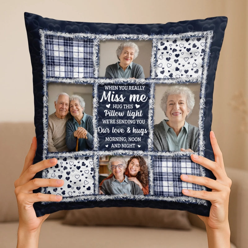 Custom Photo Pillow - Personalized Memorial Sympathy Gifts For Loss Of Mom, Dad - Heaven Says Hello