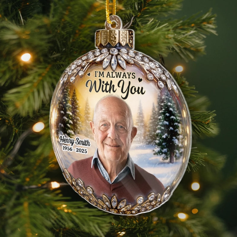 Custom Photo Acrylic Ornament - Personalized Christmas Memorial Sympathy Gifts For Loss Of Mom, Dad - In Every Sunset I Feel You