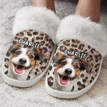 Custom Pet Photo Dog Lover Gifts - Personalized Slippers With Fur Lining