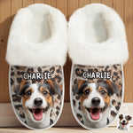 Custom Pet Photo Dog Lover Gifts - Personalized Slippers With Fur Lining