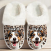 Custom Photo Fluffy Slippers With Fur Lining - Personalized Christmas Birthday Gifts For Dog Cat Lovers, Dog Dad And Mom, Cat Owners - Living My Best Paw Life