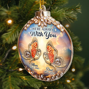 Custom Cardinal Acrylic Ornament - Personalized Christmas Memorial Sympathy Gifts For Loss Of Mom, Dad - Your Love Echoes Through Time