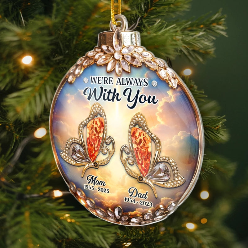 Custom Cardinal Acrylic Ornament - Personalized Christmas Memorial Sympathy Gifts For Loss Of Mom, Dad - Your Love Echoes Through Time