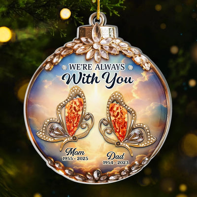 Custom Cardinal Acrylic Ornament - Personalized Christmas Memorial Sympathy Gifts For Loss Of Mom, Dad - Your Love Echoes Through Time