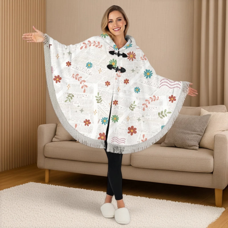 Custom Poncho Wearable Blanket - Personalized Christmas Bookish Gifts For Book Lovers, Bookworms, Readers - Book Hangover In Progress