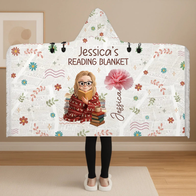 Custom Poncho Wearable Blanket - Personalized Christmas Bookish Gifts For Book Lovers, Bookworms, Readers - Book Hangover In Progress