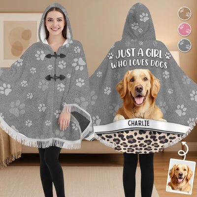 Custom Photo Poncho Wearable Blanket - Personalized Christmas Birthday Gifts For Dog Cat Lovers, Dog Dad And Mom, Cat Owners - Warmth By My Pet