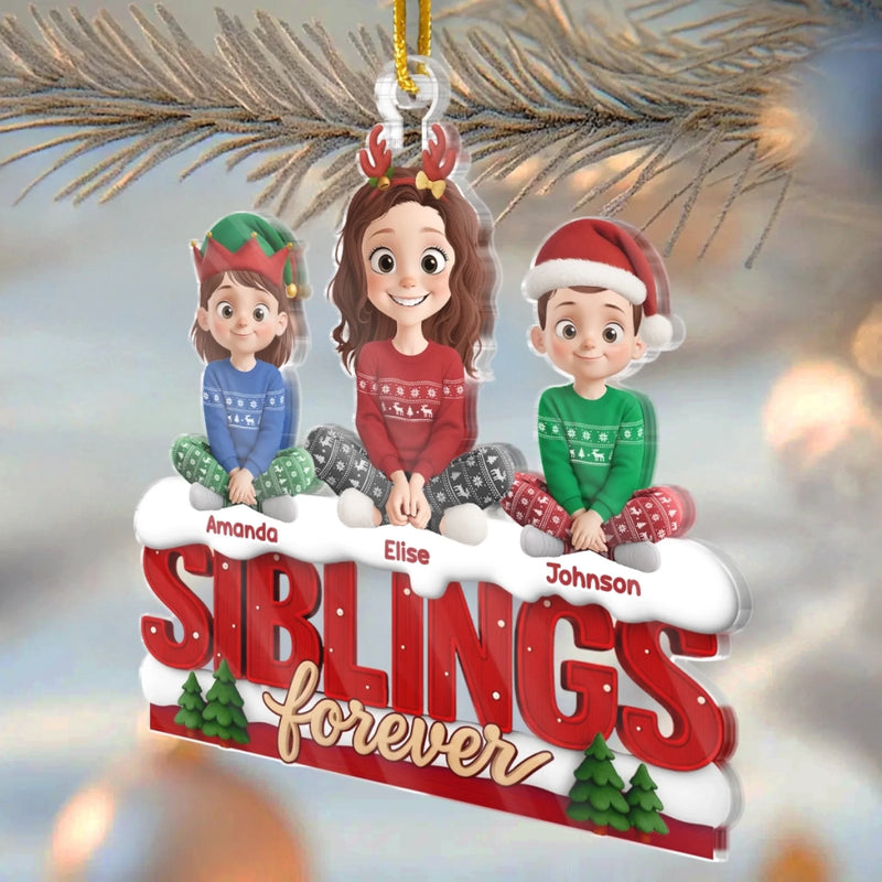 Custom Acrylic Ornament - Personalized Christmas Birthday Gifts For Brother, Sister - Together We Make Life Brighter