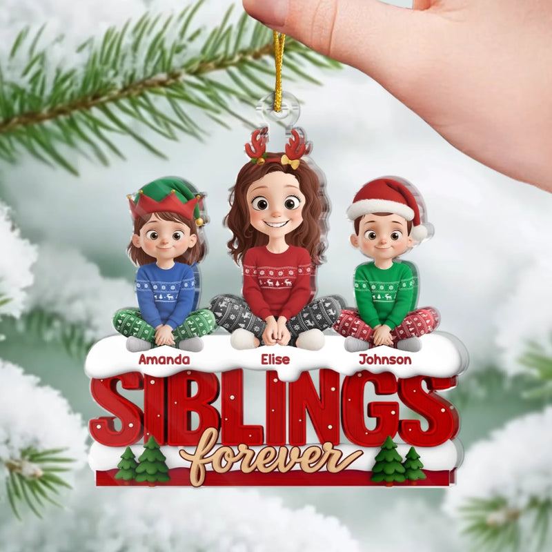 Custom Acrylic Ornament - Personalized Christmas Birthday Gifts For Brother, Sister - Together We Make Life Brighter