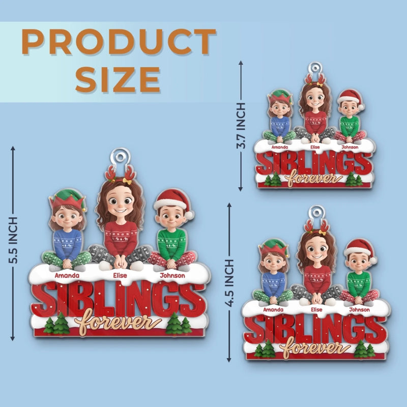 Custom Acrylic Ornament - Personalized Christmas Birthday Gifts For Brother, Sister - Together We Make Life Brighter