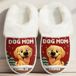 Custom Fluffy Slippers With Fur Lining - Personalized Christmas Birthday Gifts For Dog Cat Lovers, Dog Dad And Mom, Cat Owners - Best Dog Mom Ever