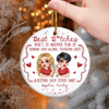 Custom Ceramic Ornament - Personalized Best Friend Christmas Birthday Gifts For Women, Besties, Sisters, BFF - Together Always Better