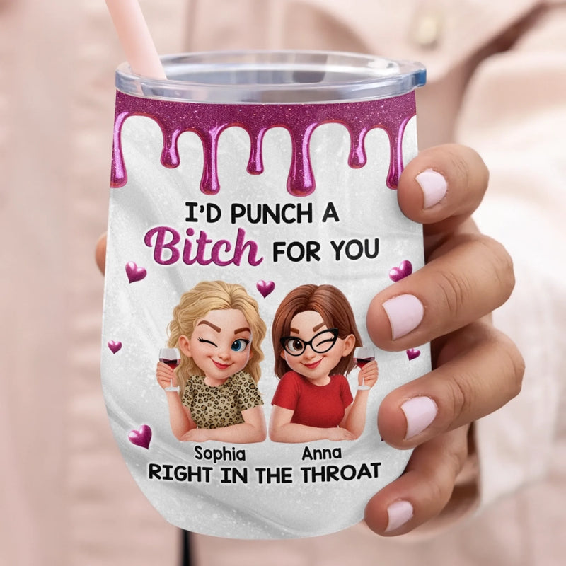 Custom Wine Tumbler - Personalized Best Friend Birthday Gifts For Women, Besties, Sisters, BFF - My Ride Or Die Since Day One
