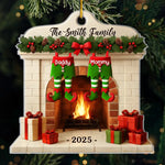 Custom Name Christmas Fireplace Family Gifts - Personalized Ornament