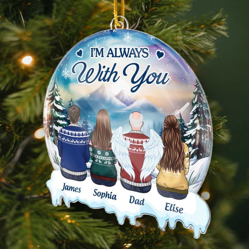 Custom Acrylic Ornament - Personalized Christmas Memorial Sympathy Gifts For Loss Of Mom, Dad - Love Remains Though You Are Gone