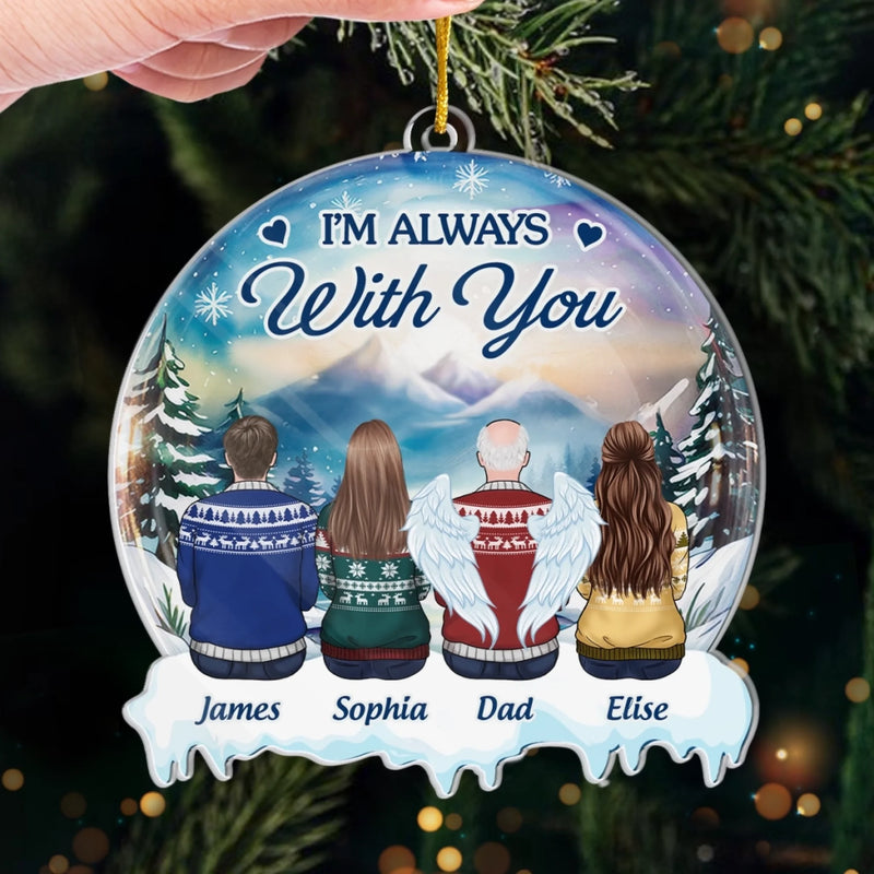 Custom Acrylic Ornament - Personalized Christmas Memorial Sympathy Gifts For Loss Of Mom, Dad - Love Remains Though You Are Gone