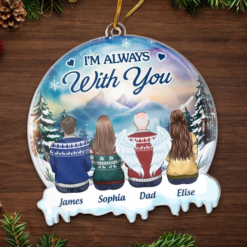 Custom Acrylic Ornament - Personalized Christmas Memorial Sympathy Gifts For Loss Of Mom, Dad - Love Remains Though You Are Gone