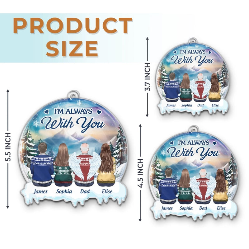Custom Acrylic Ornament - Personalized Christmas Memorial Sympathy Gifts For Loss Of Mom, Dad - Love Remains Though You Are Gone