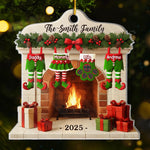Custom Name Christmas Fireplace Family Gifts - Personalized Ornament