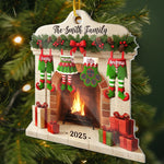 Custom Name Christmas Fireplace Family Gifts - Personalized Ornament