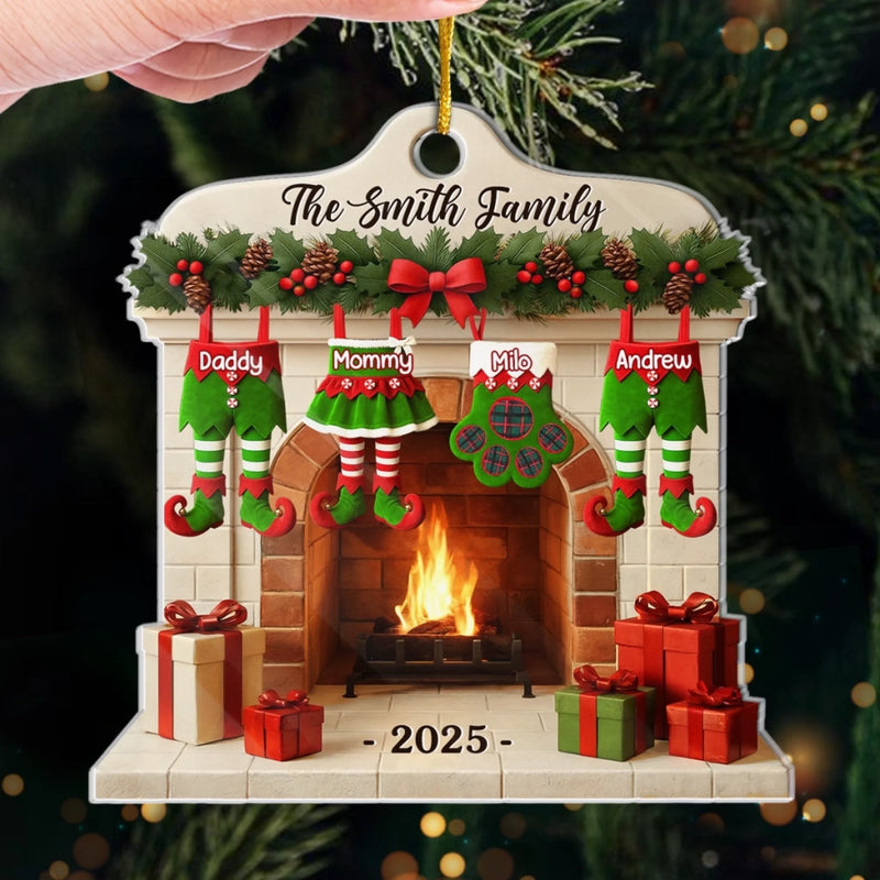 Custom Acrylic Ornament - Personalized Christmas Birthday Gifts For Mom, Dad, Brother, Sister, Kids - Where Love Feels Like Home