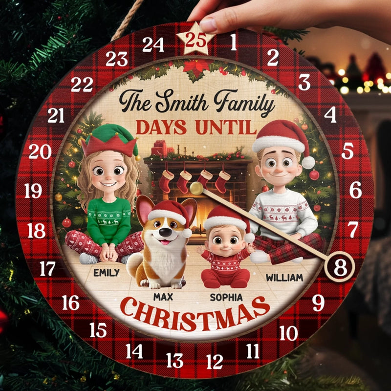 Custom Wooden Countdown Calendar - Personalized Christmas Birthday Gifts For Mom, Dad, Brother, Sister, Kids - Together We Celebrate The Magic