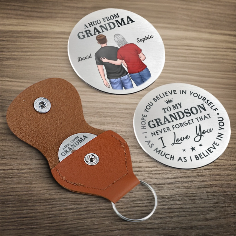 Custom Pocket Hug - Personalized Birthday Gifts For Grandpa, Grandma, Grandson, Granddaughter - Hug Held Close
