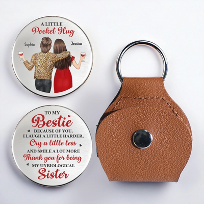 Custom Pocket Hug - Personalized Best Friend Birthday Gifts For Women, Besties, Sisters, BFF - Holiday Cheer Is Better Together