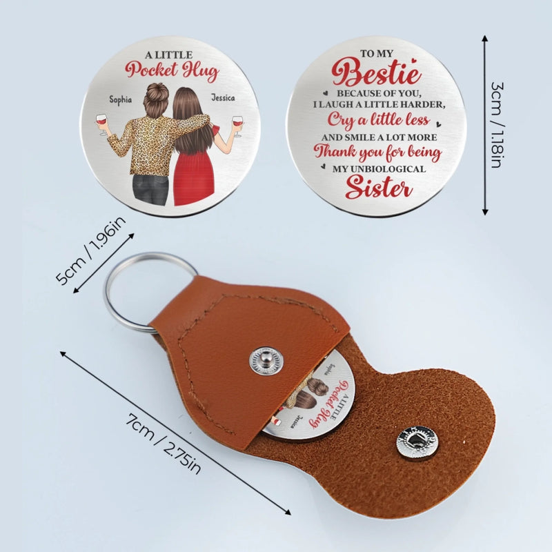 Custom Pocket Hug - Personalized Best Friend Birthday Gifts For Women, Besties, Sisters, BFF - Holiday Cheer Is Better Together