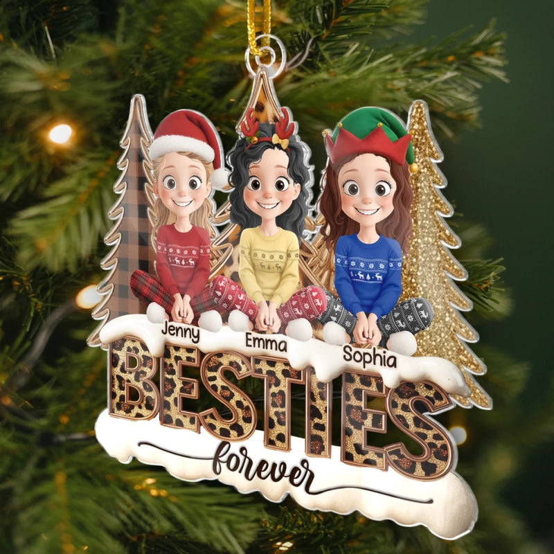 Custom Acrylic Ornament - Personalized Best Friend Christmas Birthday Gifts For Women, Besties, Sisters, BFF - Together We Spark Every Moment