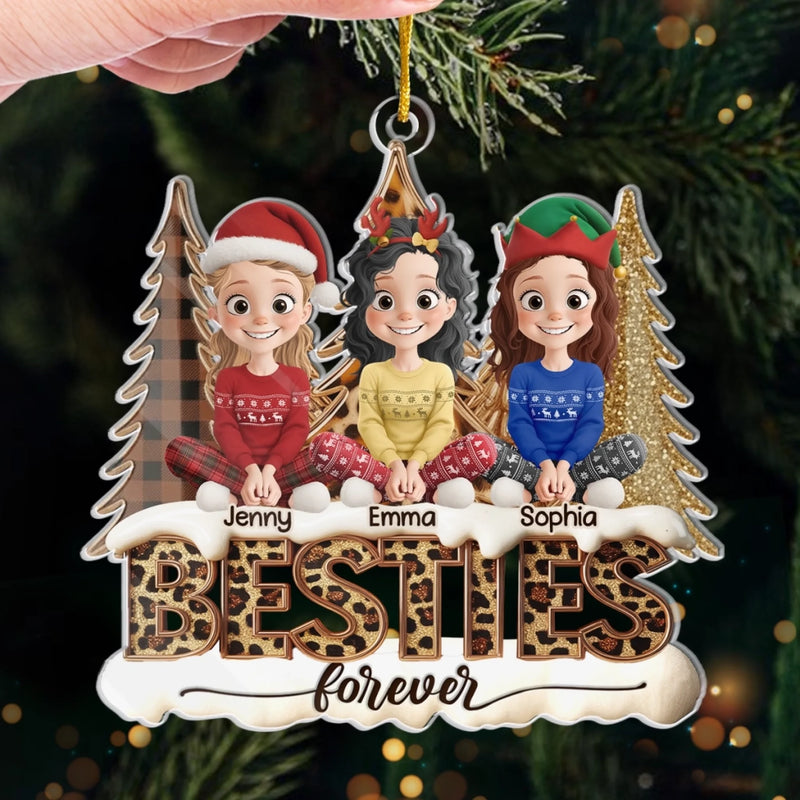 Custom Acrylic Ornament - Personalized Best Friend Christmas Birthday Gifts For Women, Besties, Sisters, BFF - Together We Spark Every Moment