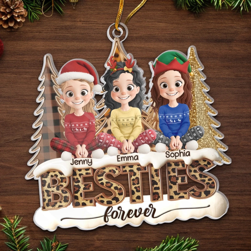 Custom Acrylic Ornament - Personalized Best Friend Christmas Birthday Gifts For Women, Besties, Sisters, BFF - Together We Spark Every Moment