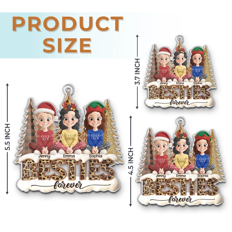 Custom Acrylic Ornament - Personalized Best Friend Christmas Birthday Gifts For Women, Besties, Sisters, BFF - Together We Spark Every Moment