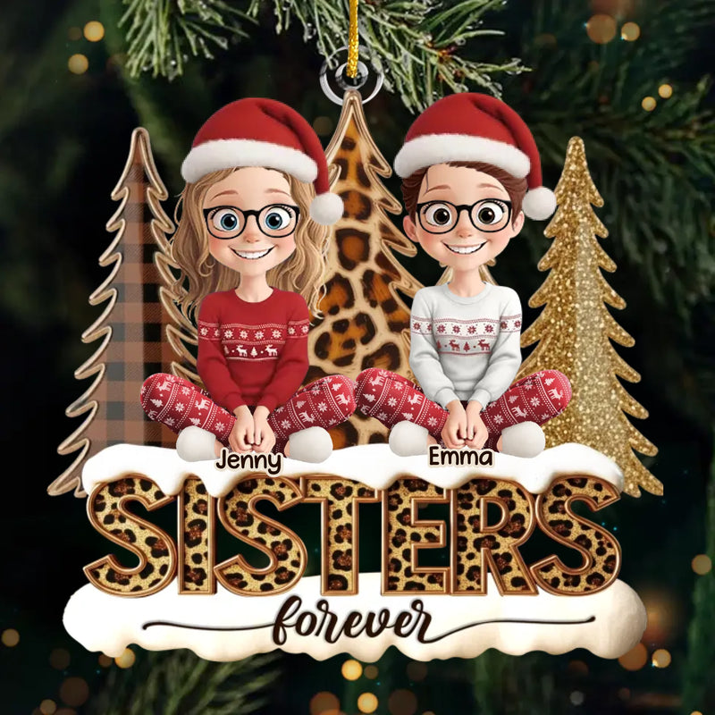 Custom Acrylic Ornament - Personalized Best Friend Christmas Birthday Gifts For Women, Besties, Sisters, BFF - Together We Spark Every Moment