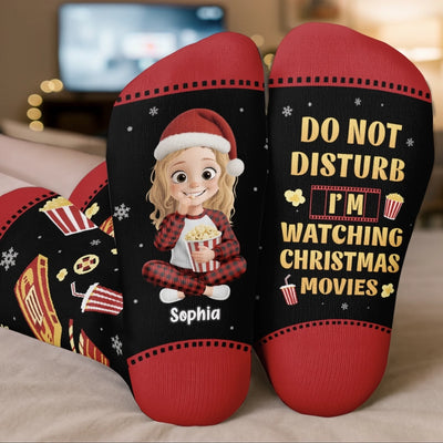 Custom Crew Socks - Personalized Christmas Birthday Gifts For Women, Men - Busy Falling In Love In A Hallmark Plot