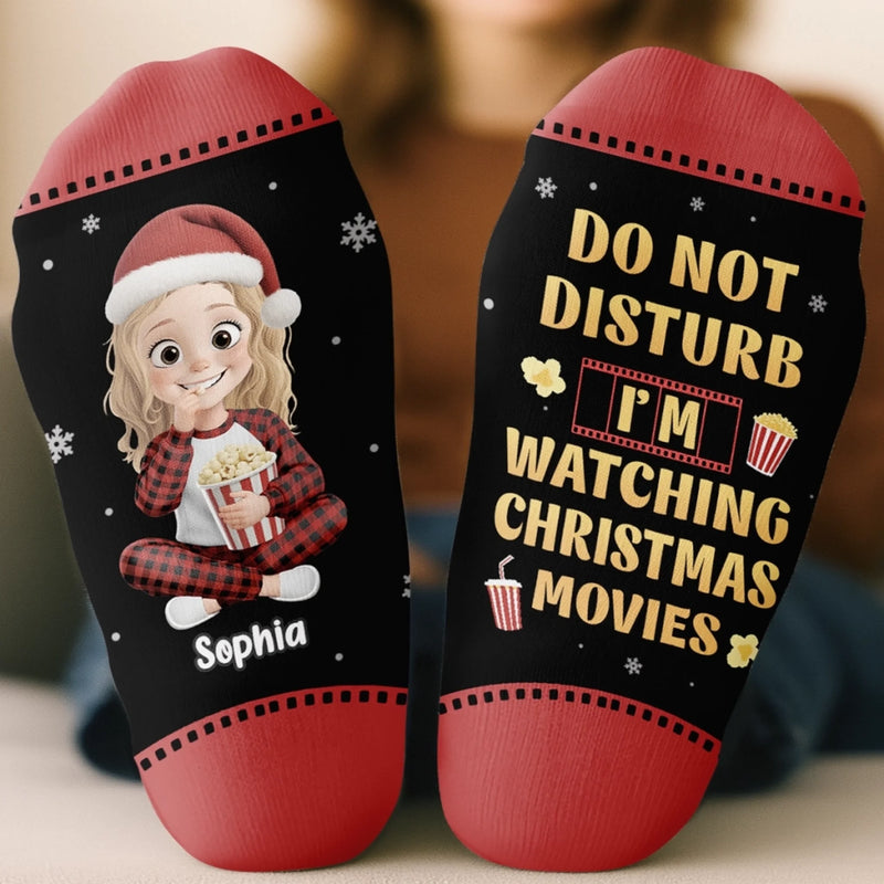 Custom Crew Socks - Personalized Christmas Birthday Gifts For Women, Men - Busy Falling In Love In A Hallmark Plot