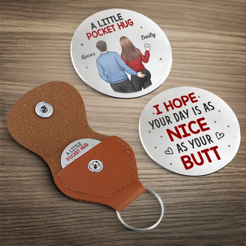 Custom Pocket Hug - Personalized Anniversary Christmas Wedding Gifts For Husband And Wife, Him And Her - A Daily Dose Of Love