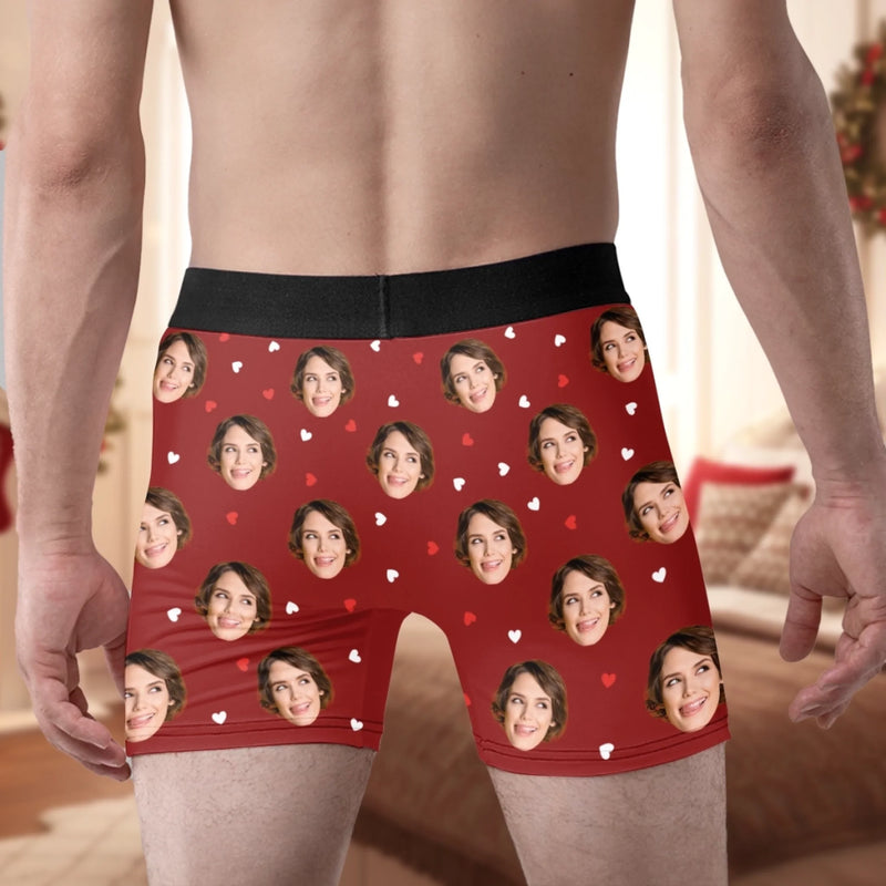 Custom Photo Boxer Briefs, Men's Boxers - Personalized Anniversary Christmas Wedding Gifts For Husband And Wife, Him And Her - Unwrap With Love