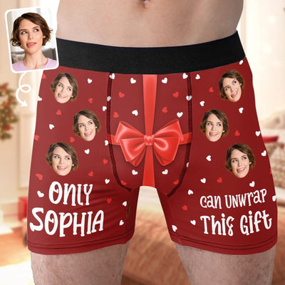 Custom Photo Boxer Briefs, Men's Boxers - Personalized Anniversary Christmas Wedding Gifts For Husband And Wife, Him And Her - Unwrap With Love