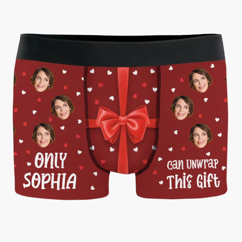 Custom Photo Boxer Briefs, Men's Boxers - Personalized Anniversary Christmas Wedding Gifts For Husband And Wife, Him And Her - Unwrap With Love