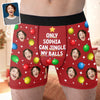 Custom Photo Boxer Briefs, Men's Boxers - Personalized Anniversary Christmas Wedding Gifts For Husband And Wife, Him And Her - Naughty List Approved