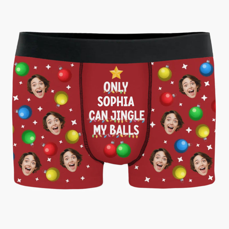 Custom Photo Boxer Briefs, Men's Boxers - Personalized Anniversary Christmas Wedding Gifts For Husband And Wife, Him And Her - Naughty List Approved