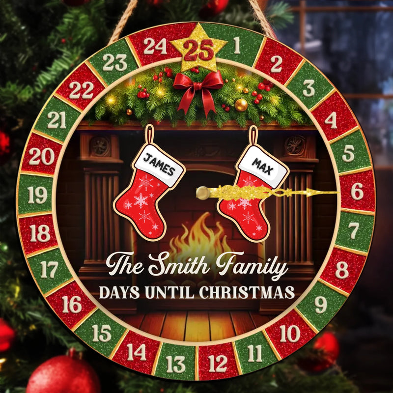 Custom Wooden Countdown Calendar - Personalized Christmas Birthday Gifts For Mom, Dad, Brother, Sister, Kids - Warm Hearts Gather At Christmas