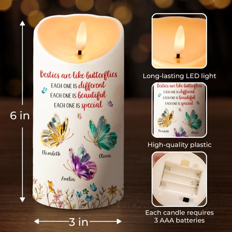 Custom LED Candle - Personalized Best Friend Christmas Birthday Gifts For Women, Besties, Sisters, BFF - My Calm Corner