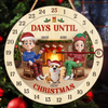 Custom Wooden Countdown Calendar - Personalized Anniversary Christmas Wedding Gifts For Husband And Wife, Dog Cat Lovers - Paws And Humans Await Christmas