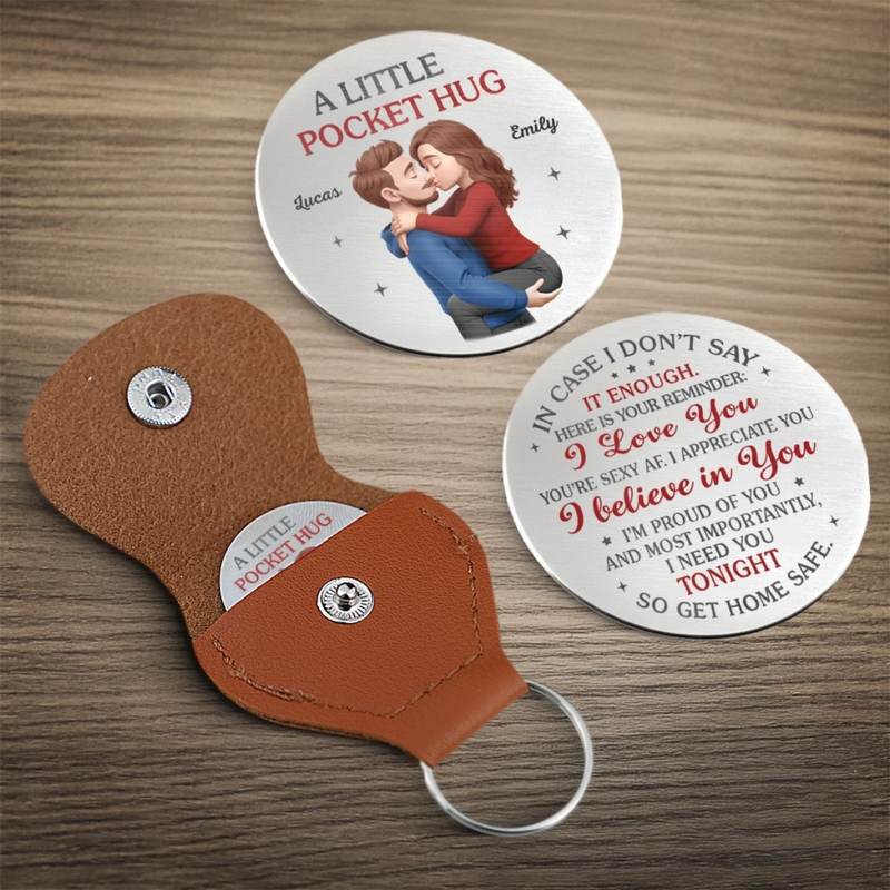 Custom Pocket Hug - Personalized Anniversary Christmas Wedding Gifts For Husband And Wife, Him And Her - A Little Hug, Always With You