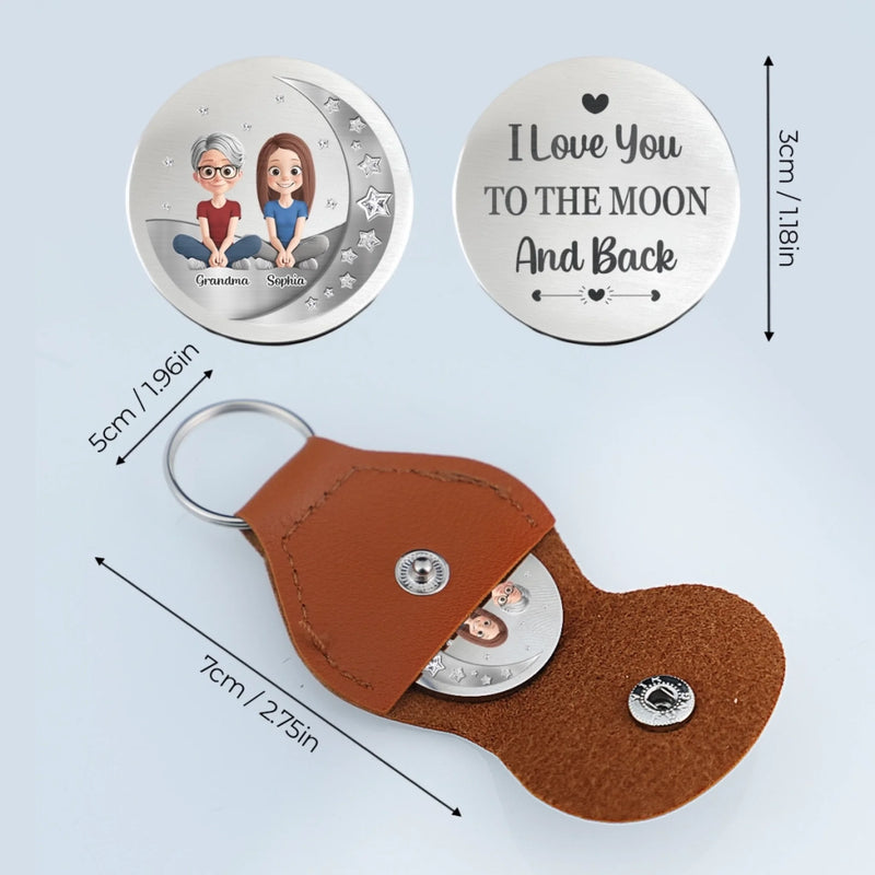 Custom Pocket Hug - Personalized Christmas Birthday Gifts For Grandma, Grandson, Granddaughter - Grandma’s Love Knows No Distance